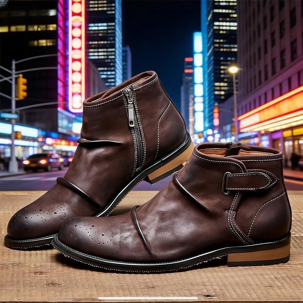 Formal Men Daily Wear Footwear - Sepatu Boots Pria Model Brogue, Tali
