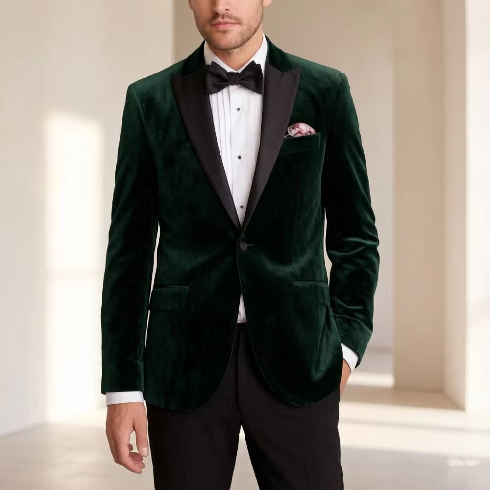 Elegant Formal Men'S Wear - Jas Formal Beludru untuk Pria Slim