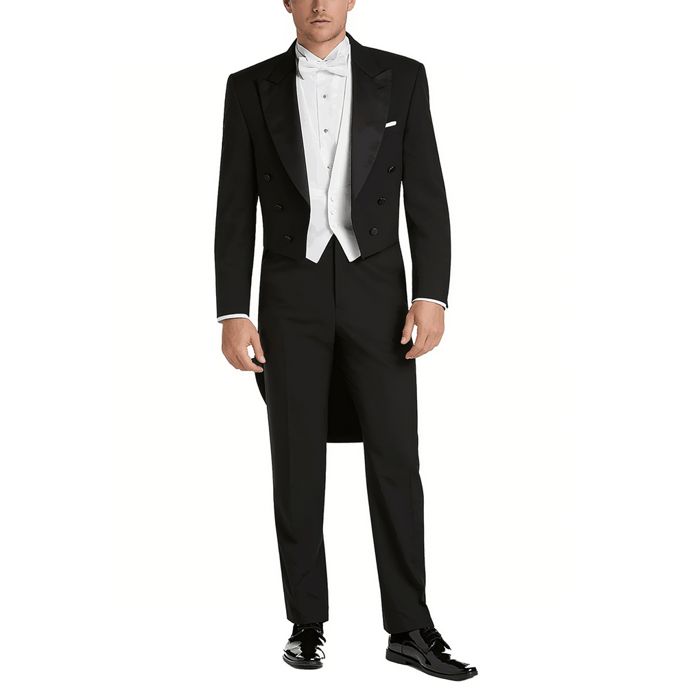 Elegant Formal Men'S Wear - Setelan Jas Pria Satin Peak Lapel