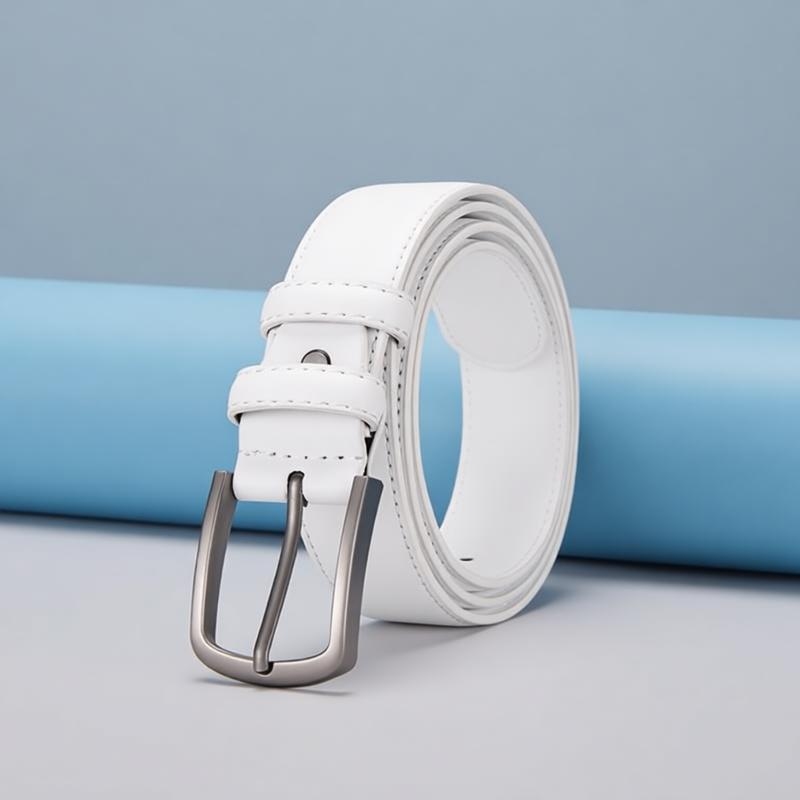 Men'S Formal Wear Belt - Sabuk Formal Pria, Putih Polos, Klasik
