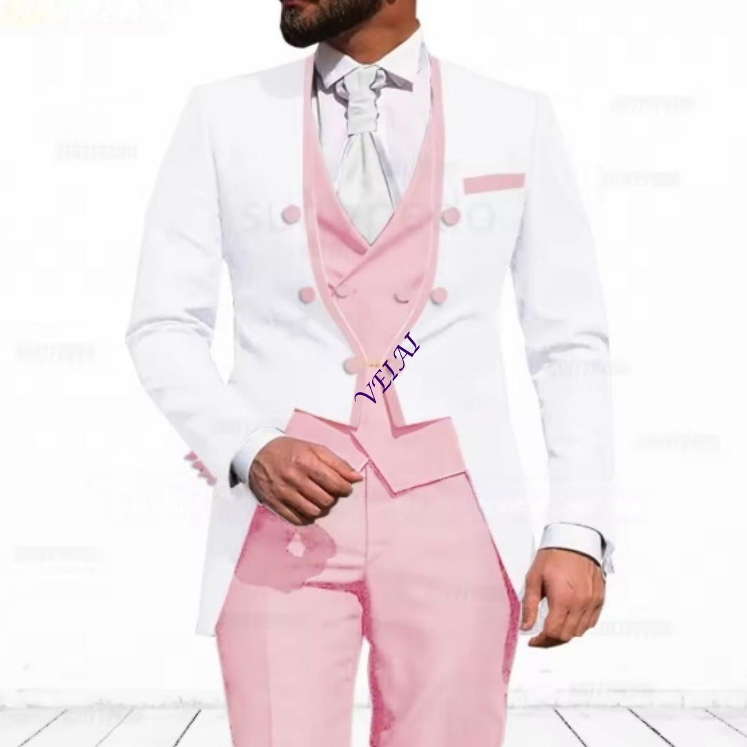 Elegant Formal Men'S Wear - Setelan Jas 3-Potong Biru Langit Khusus