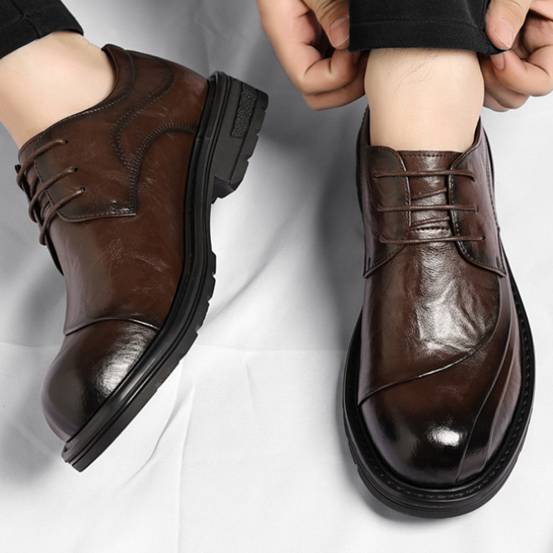 Men'S Formal Party Wear Shoes - Sepatu Kulit Asli Coklat Mengkilap Model