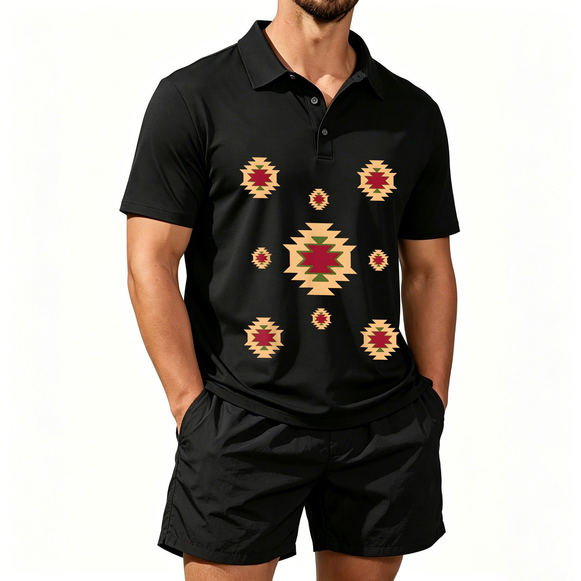 Men'S Ethnic & Formal Designer Wear Studio S - Setelan Kaos Polo Lengan Pendek Pria,