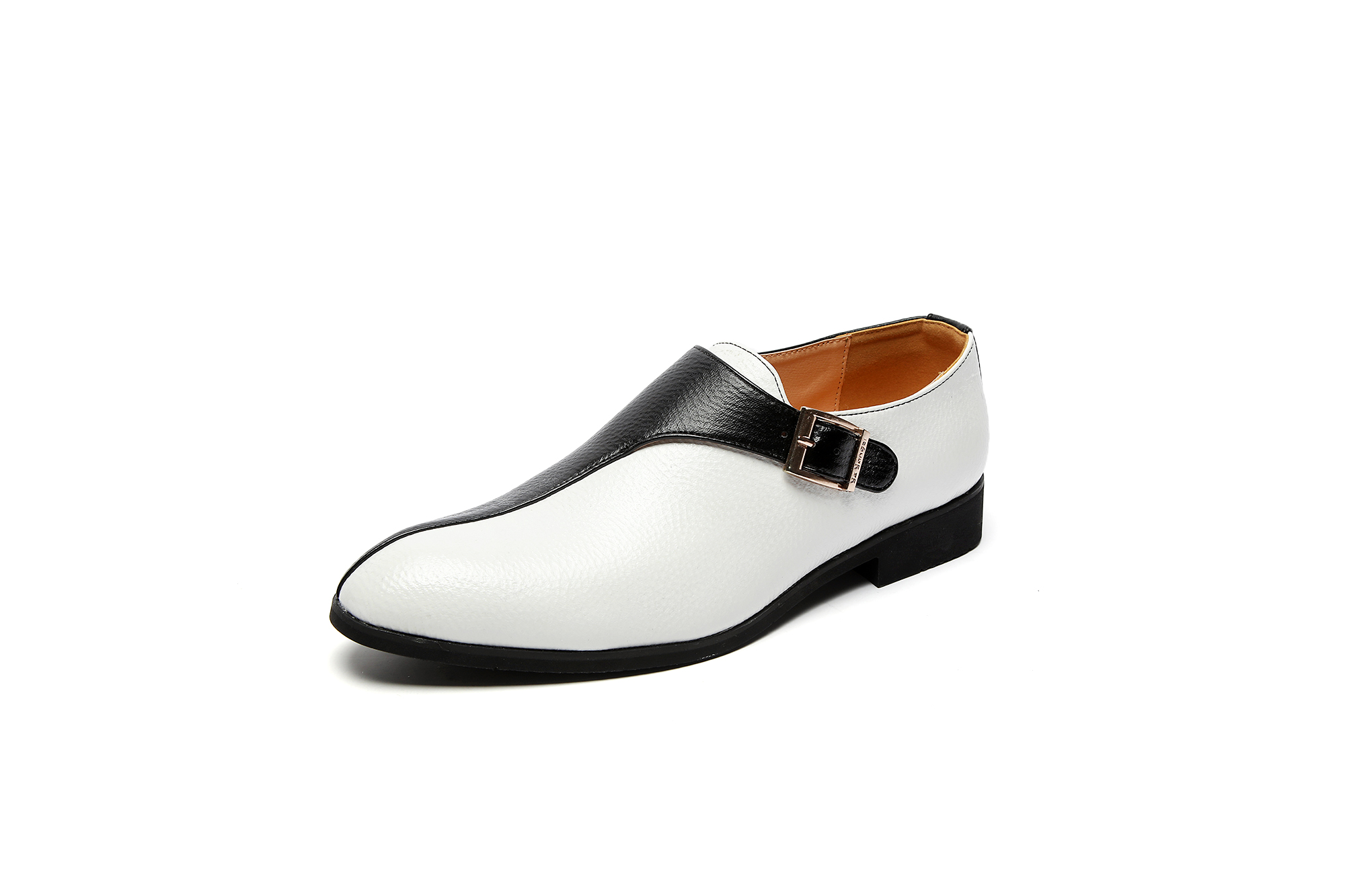 Men Formal Wear Black And White - Sepatu Loafer Pria Klasik Hitam Putih