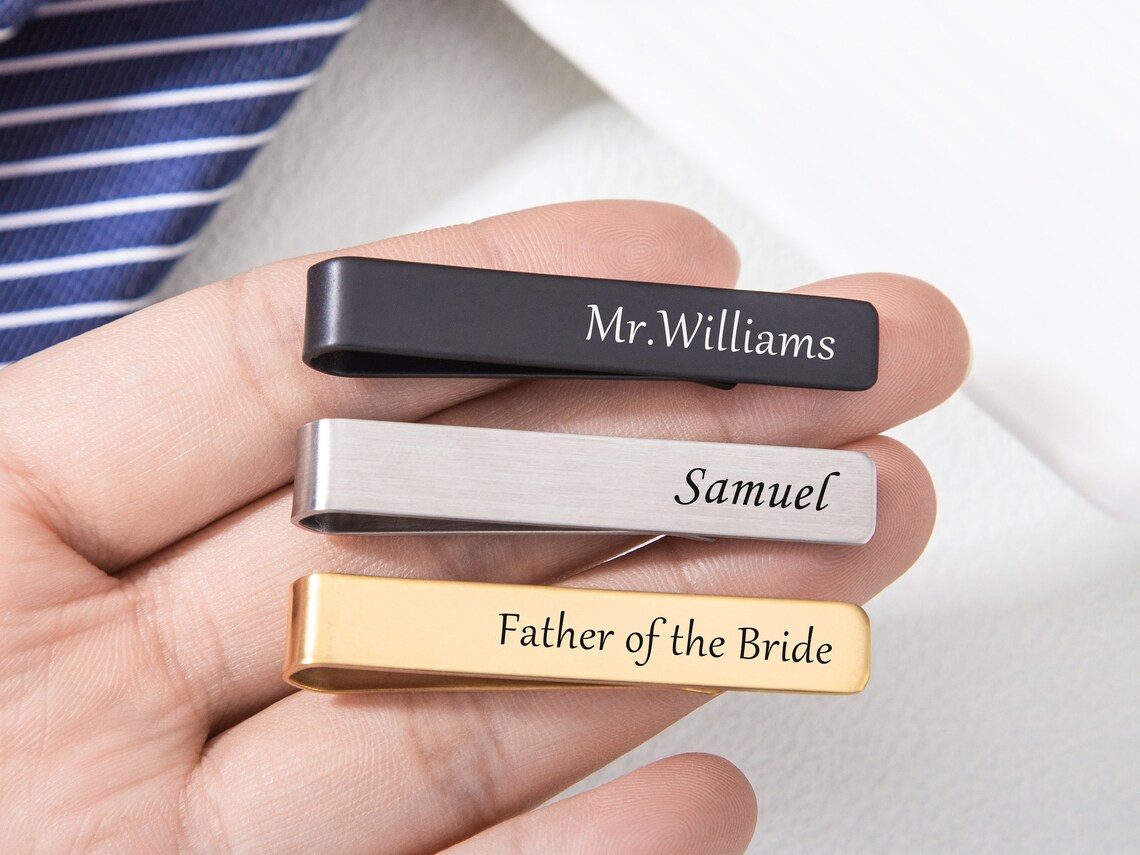 Tie Bar Clip - Klip Dasi Nama Kustom Yang Dipersonalisasi