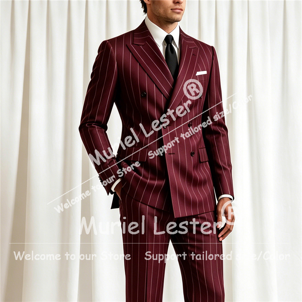 Elegant Formal Men'S Wear - Setelan Jas Pria Bergaris Elegan 2