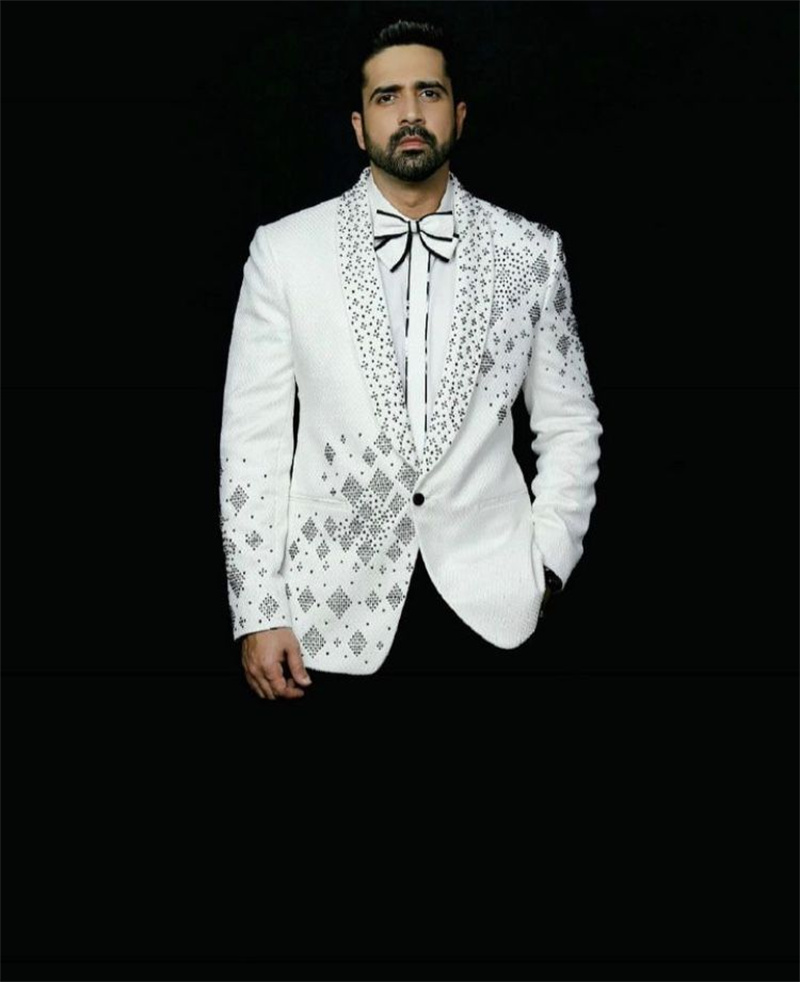 Men Formal Wear Black And White - Setelan Jas Pria Kristal 2 Potong