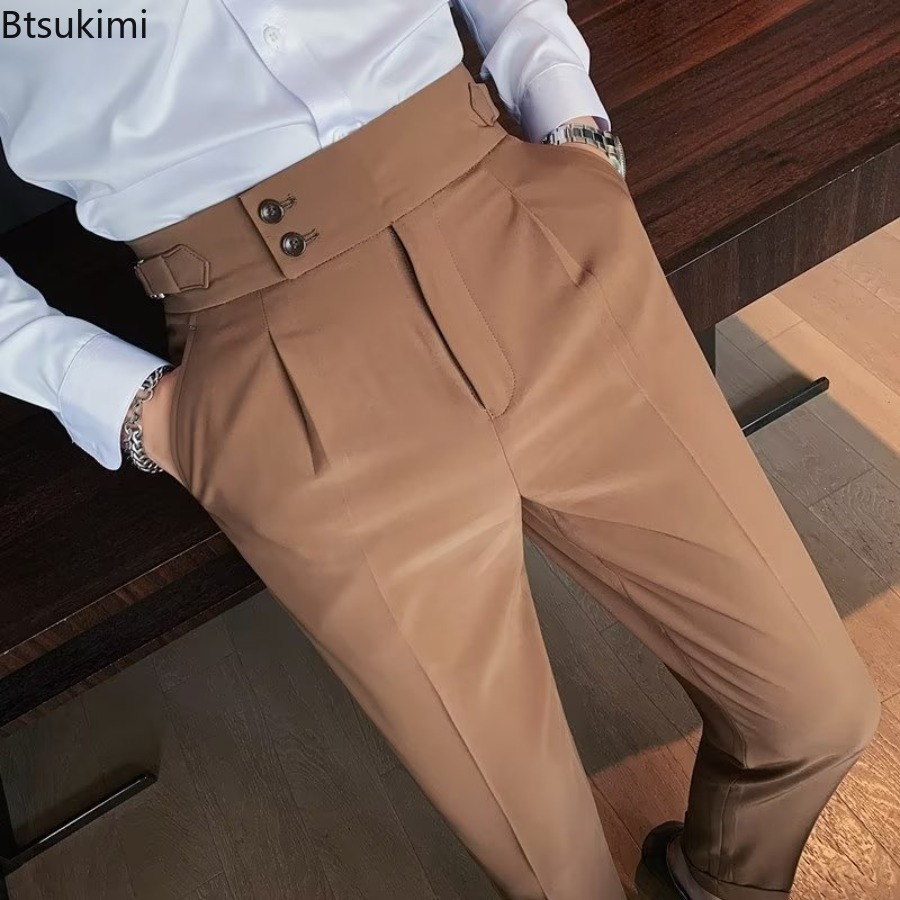Men Formal Wear Set - Celana Panjang Pria Warna Solid Model