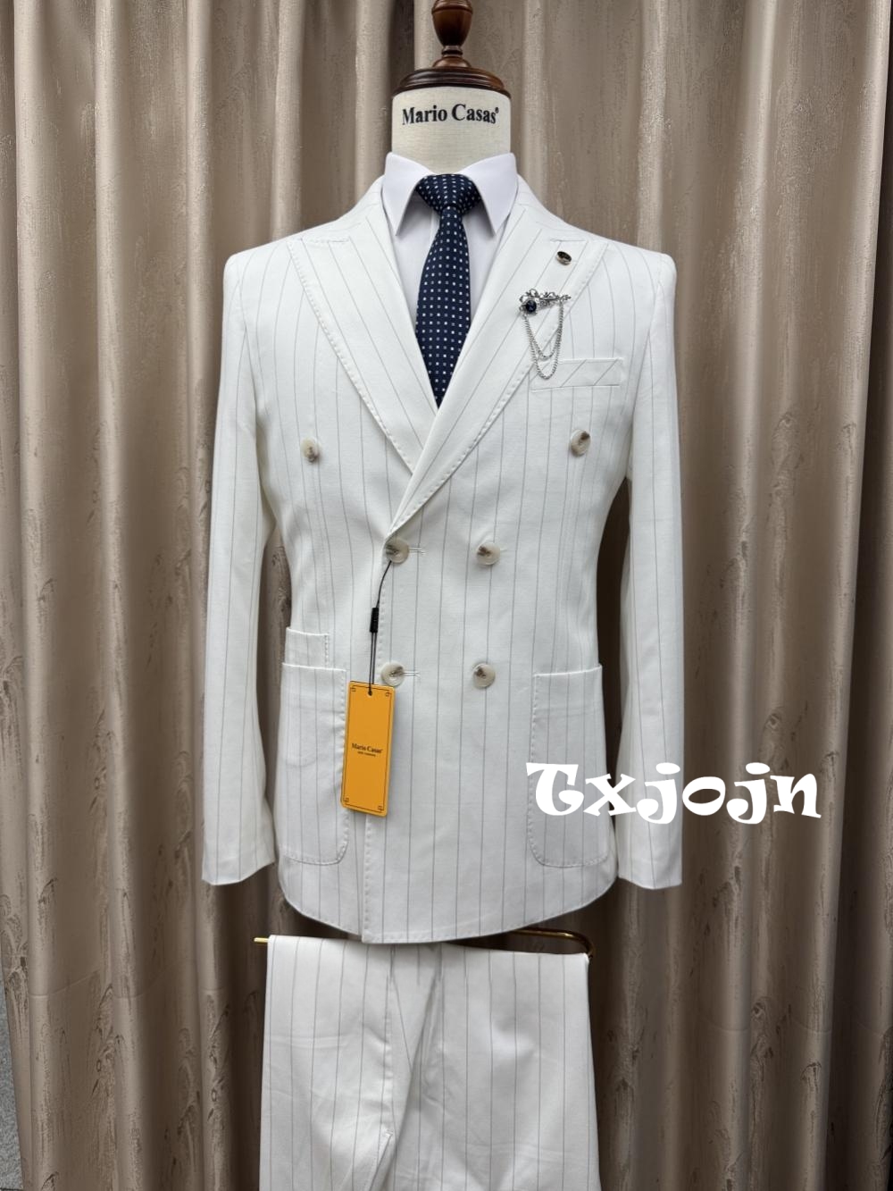 Setelan Jas Pria Bergaris Baru - Elegant Formal Men'S Wear ulasan dan harga
