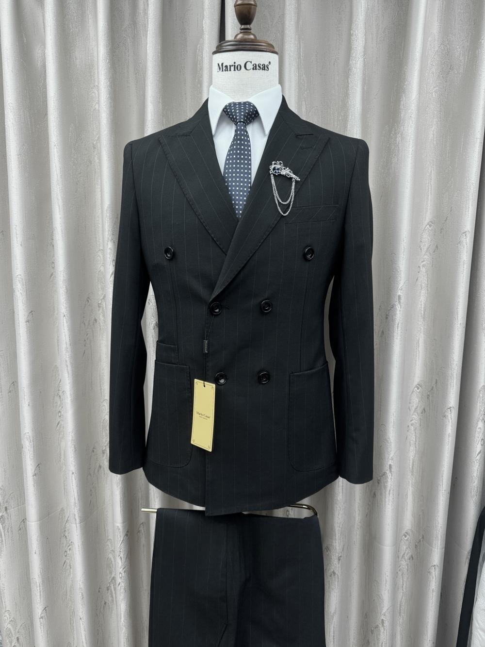 Setelan Jas Pria Bergaris Baru - Elegant Formal Men'S Wear ulasan dan harga