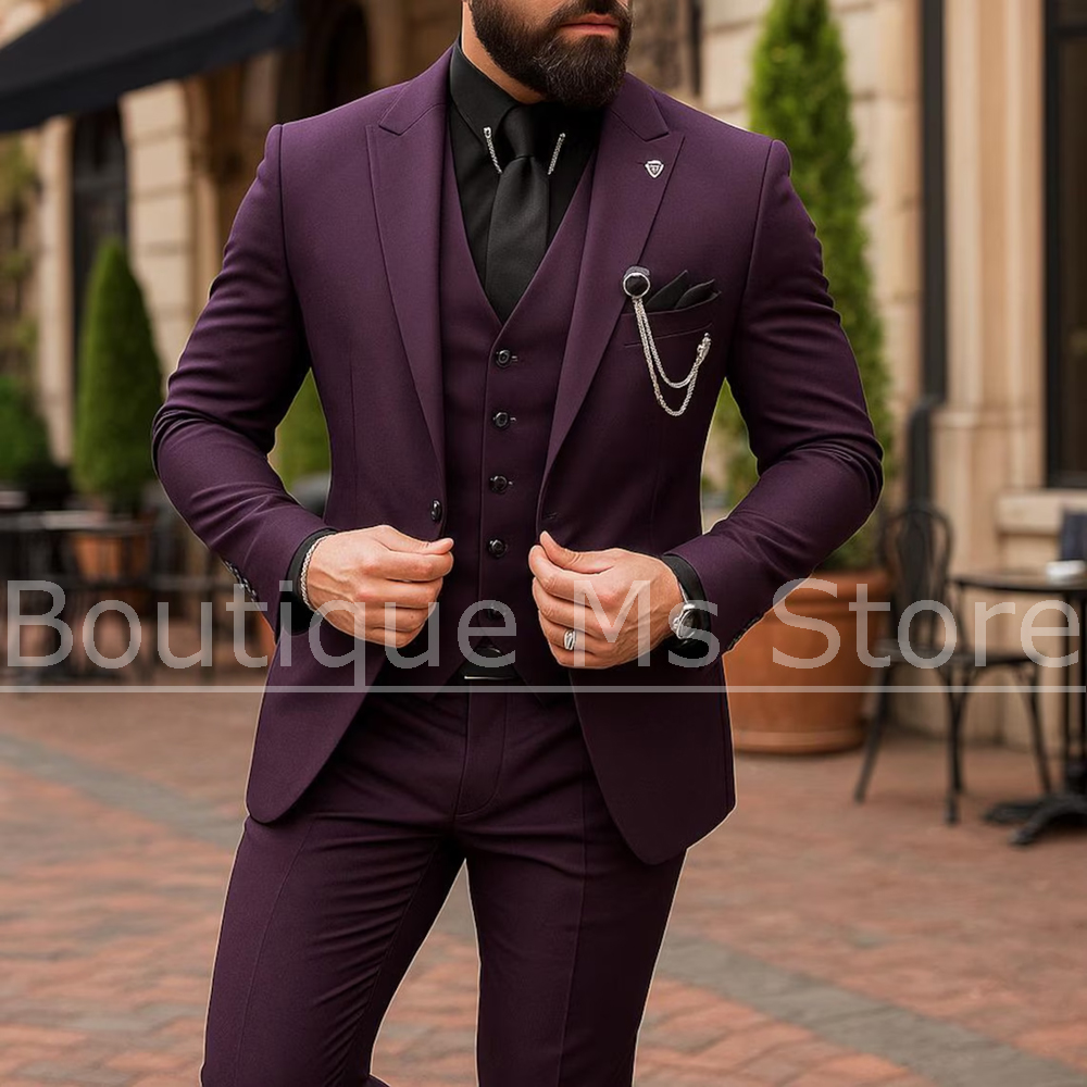 Setelan 3 Potong Pria Jaket Wa - Men Formal Wear Outfits ulasan dan harga