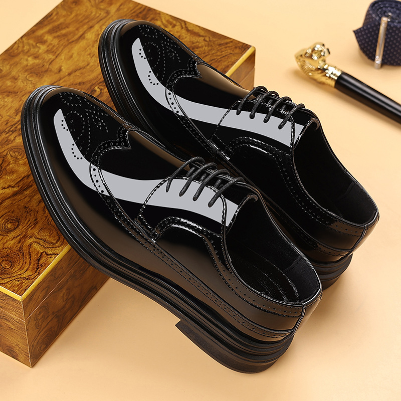 Sepatu Brogue Kulit Paten Pria - Patent Leather Oxford ulasan dan harga
