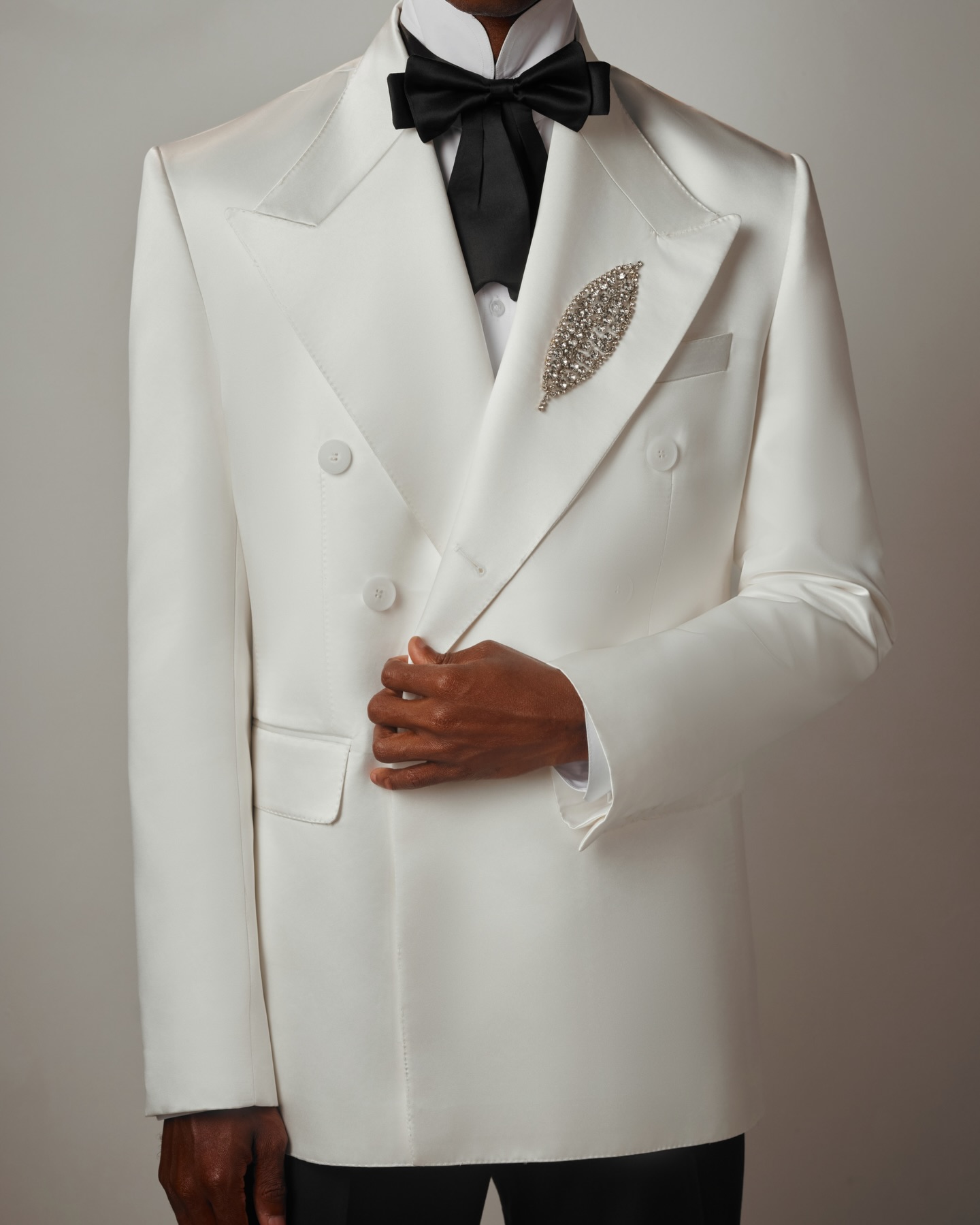 Setelan Jas Pria Putih 2 Pcs B - Men Formal Wear Black And White ulasan dan harga