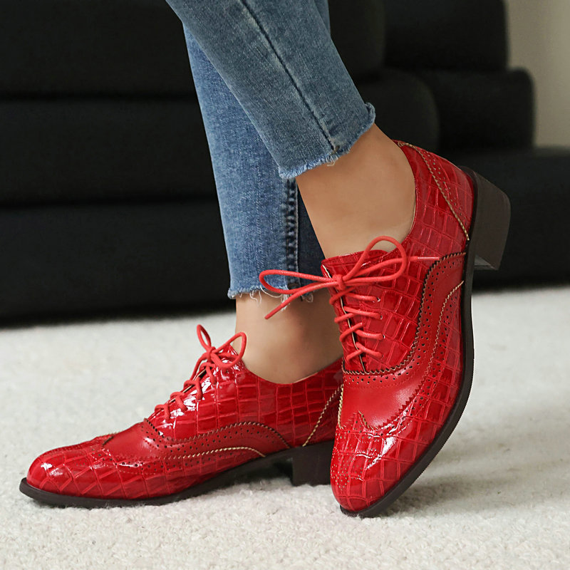Sepatu Oxford Brogue Wanita Mo - Patent Leather Oxford ulasan dan harga
