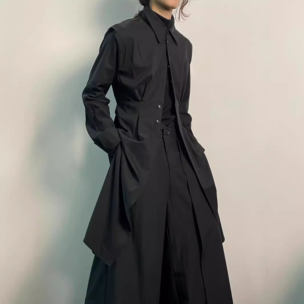Jas Trench Coat Gothic Y2K Pri - Men'S Formal Wear Belt ulasan dan harga
