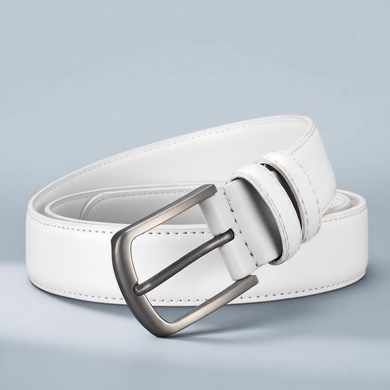 Sabuk Formal Pria, Putih Polos - Men'S Formal Wear Belt ulasan dan harga