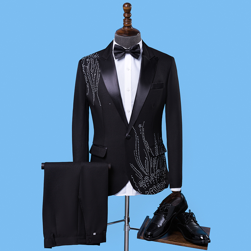 Jas Pria Slim Fit Formal denga - Men Formal Wear Black And White ulasan dan harga