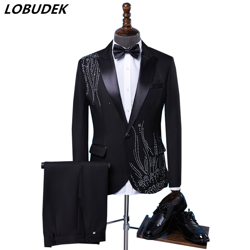Jas Pria Slim Fit Formal denga - Men Formal Wear Black And White ulasan dan harga