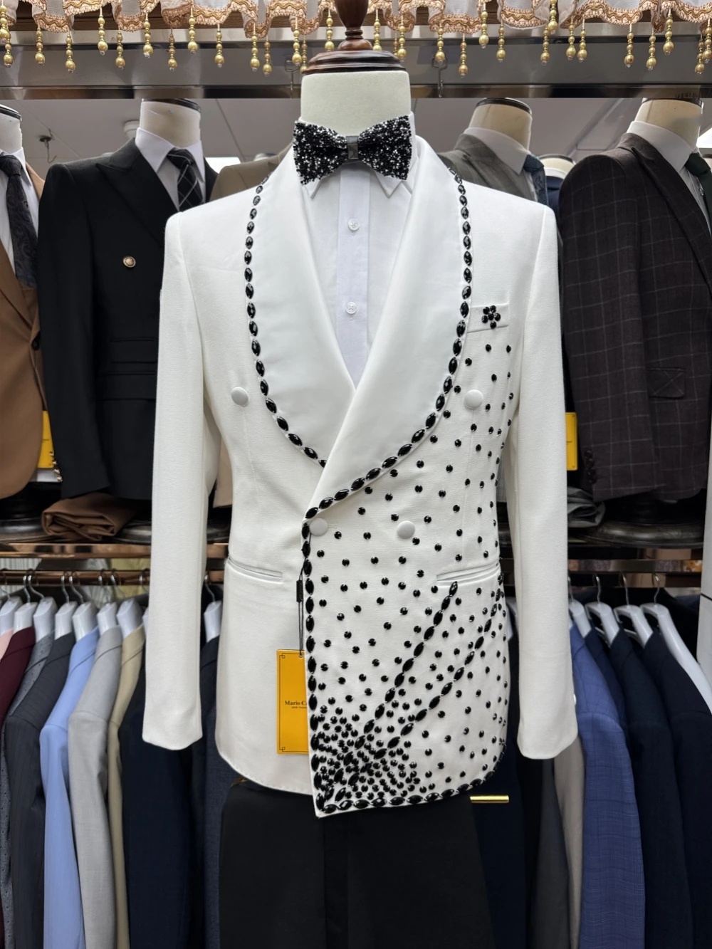 Setelan Jas Pria Putih 2 Poton - Men Formal Wear Black And White ulasan dan harga