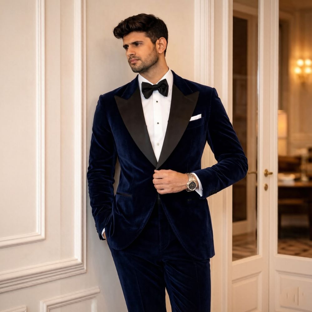 Setelan Beludru Pria Slim Fit  - Men Formal Wear Fashion ulasan dan harga