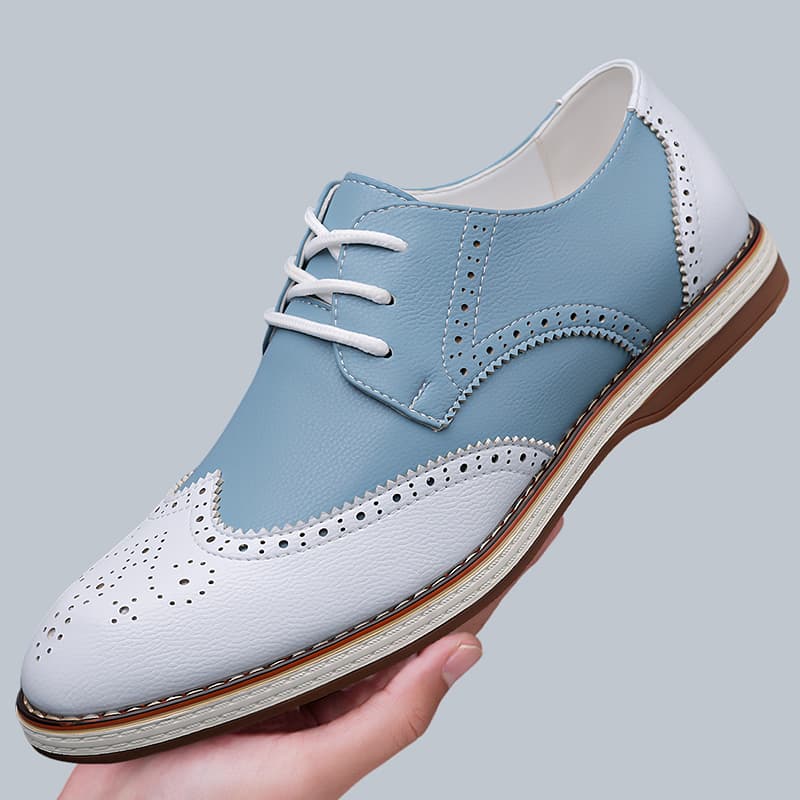 Sepatu Oxford Brogue Dua Warna - Patent Leather Oxford ulasan dan harga