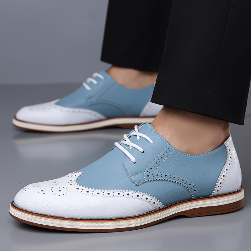Sepatu Oxford Brogue Dua Warna - Patent Leather Oxford ulasan dan harga