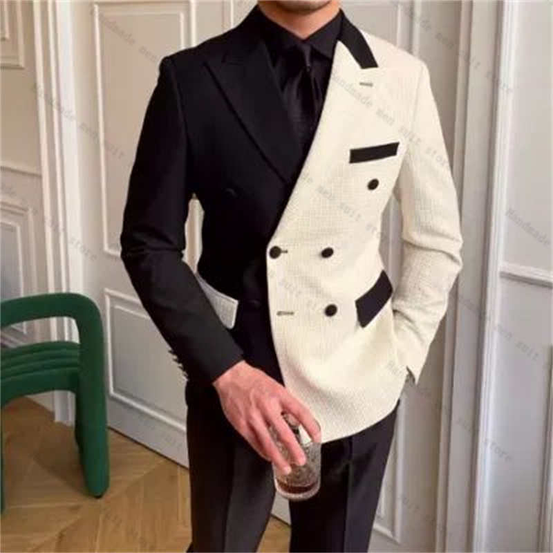 Jas Pria Hitam Putih 2 Potong  - Men Formal Wear Black And White ulasan dan harga