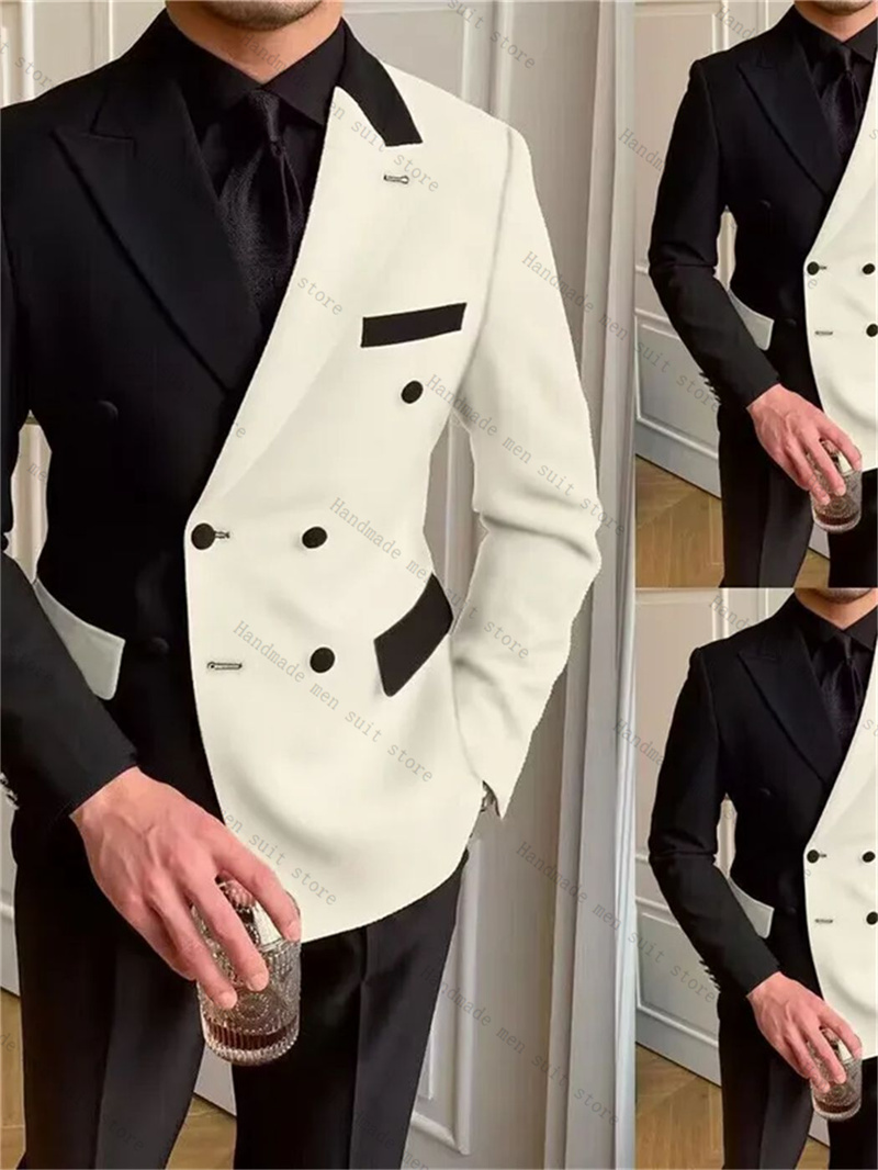 Jas Pria Hitam Putih 2 Potong  - Men Formal Wear Black And White ulasan dan harga