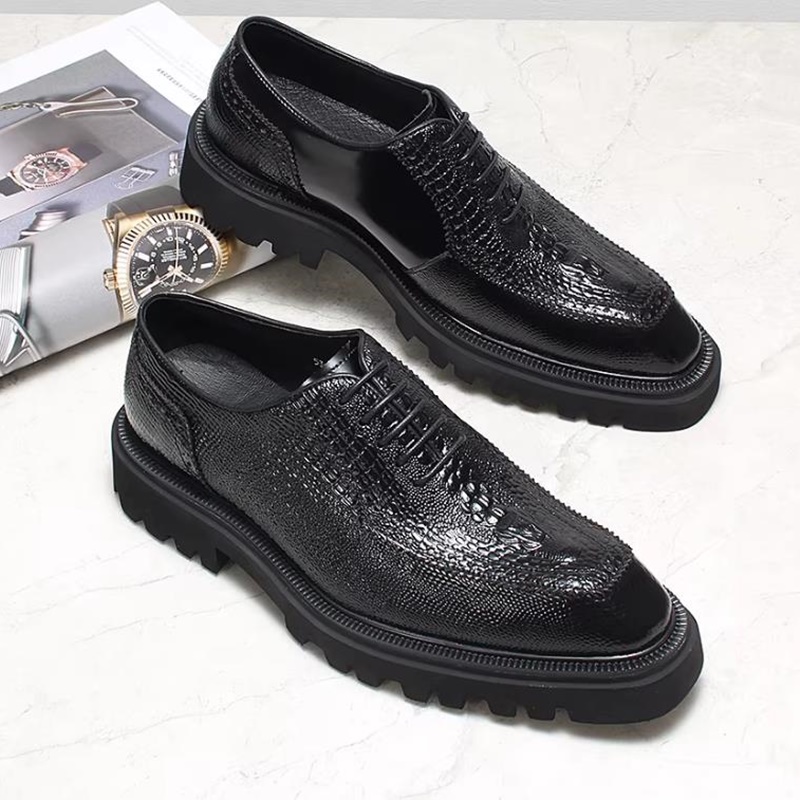 Sepatu Kulit Motif Buaya Kelas - High End Men'S Formal Wear ulasan dan harga