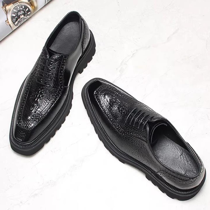 Sepatu Kulit Motif Buaya Kelas - High End Men'S Formal Wear ulasan dan harga
