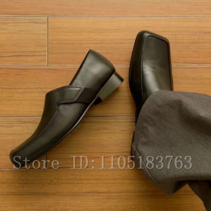 Sepatu Loafer Kulit Hitam Pria - Formal Men Daily Wear Footwear ulasan dan harga