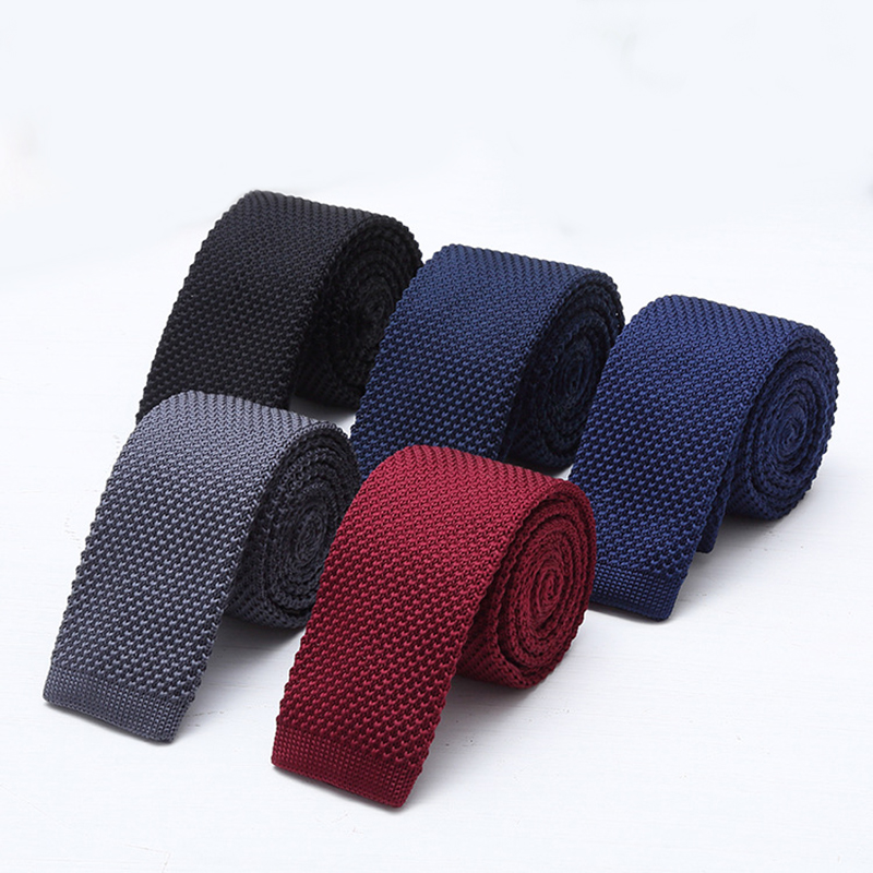 Dasi Rajut Hitam Putih Solid 6 - Men Formal Wear Black And White ulasan dan harga