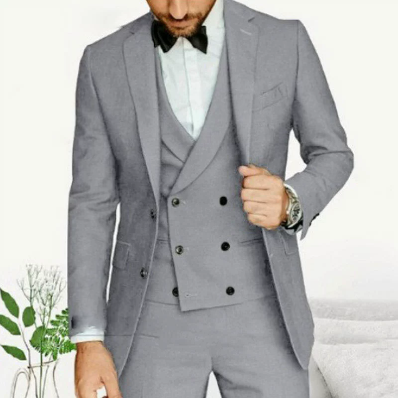 Setelan Pria Slim Fit Tiga Pot - High End Men'S Formal Wear ulasan dan harga