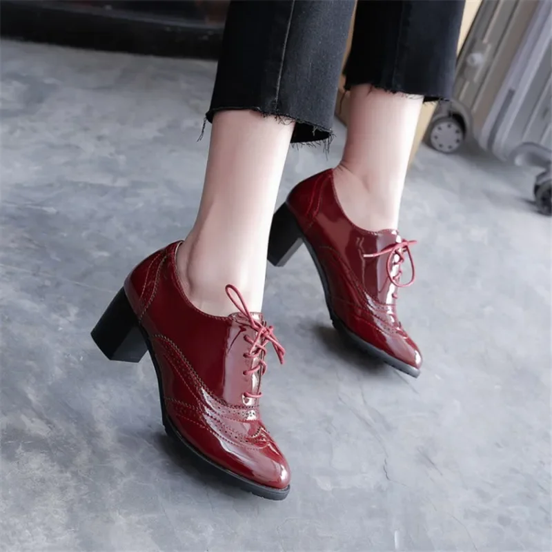 Sepatu pantofel wanita gaya In - Patent Leather Oxford ulasan dan harga