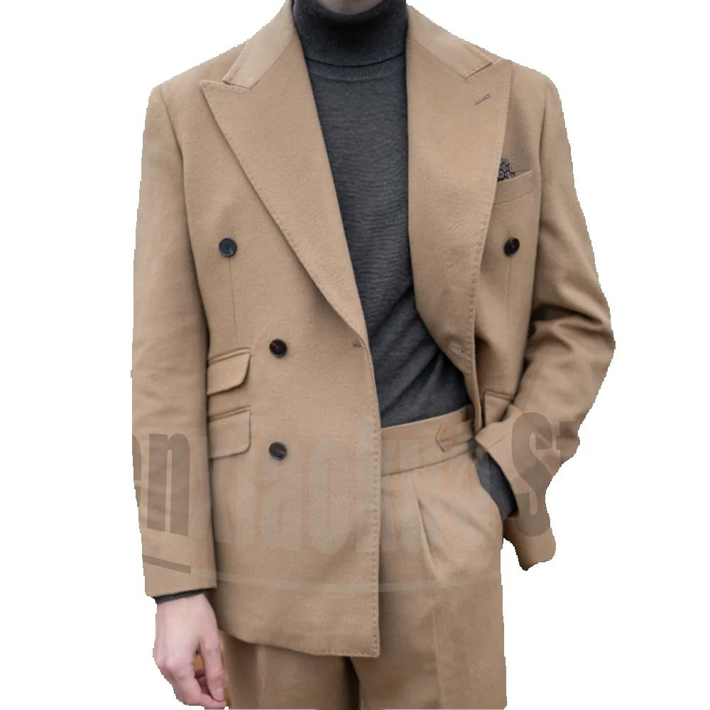 Setelan Jas Pria Double Breast - Elegant Formal Men'S Wear ulasan dan harga