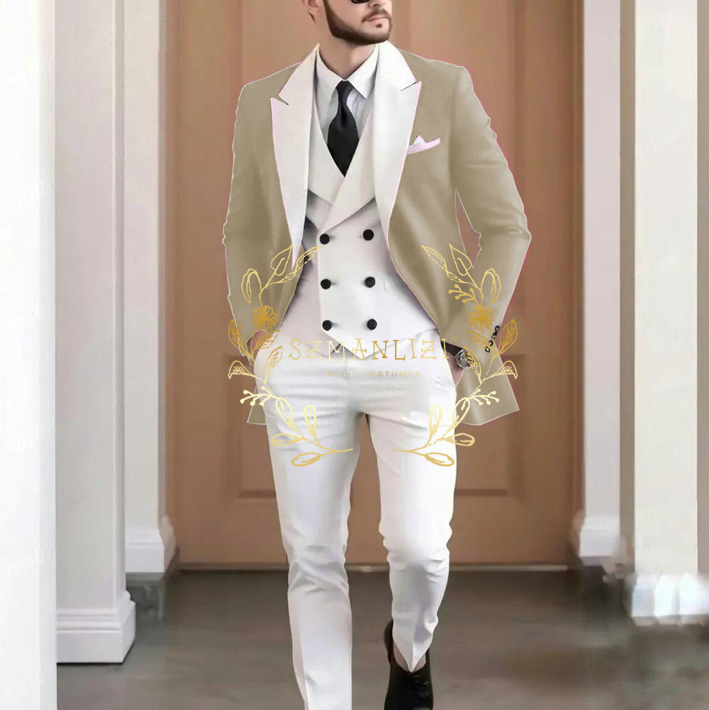 Setelan Pria 3 Potong Burgundy - Elegant Formal Men'S Wear ulasan dan harga