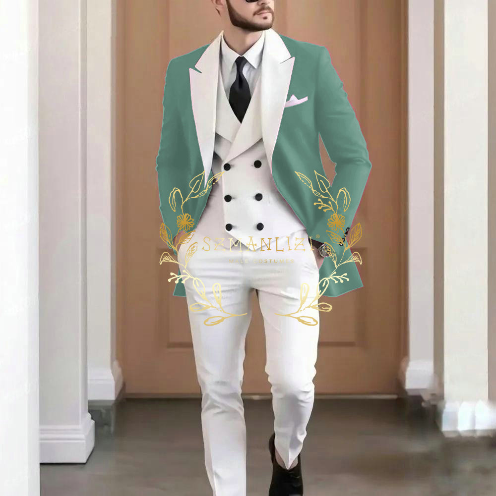 Setelan Pria 3 Potong Burgundy - Elegant Formal Men'S Wear ulasan dan harga