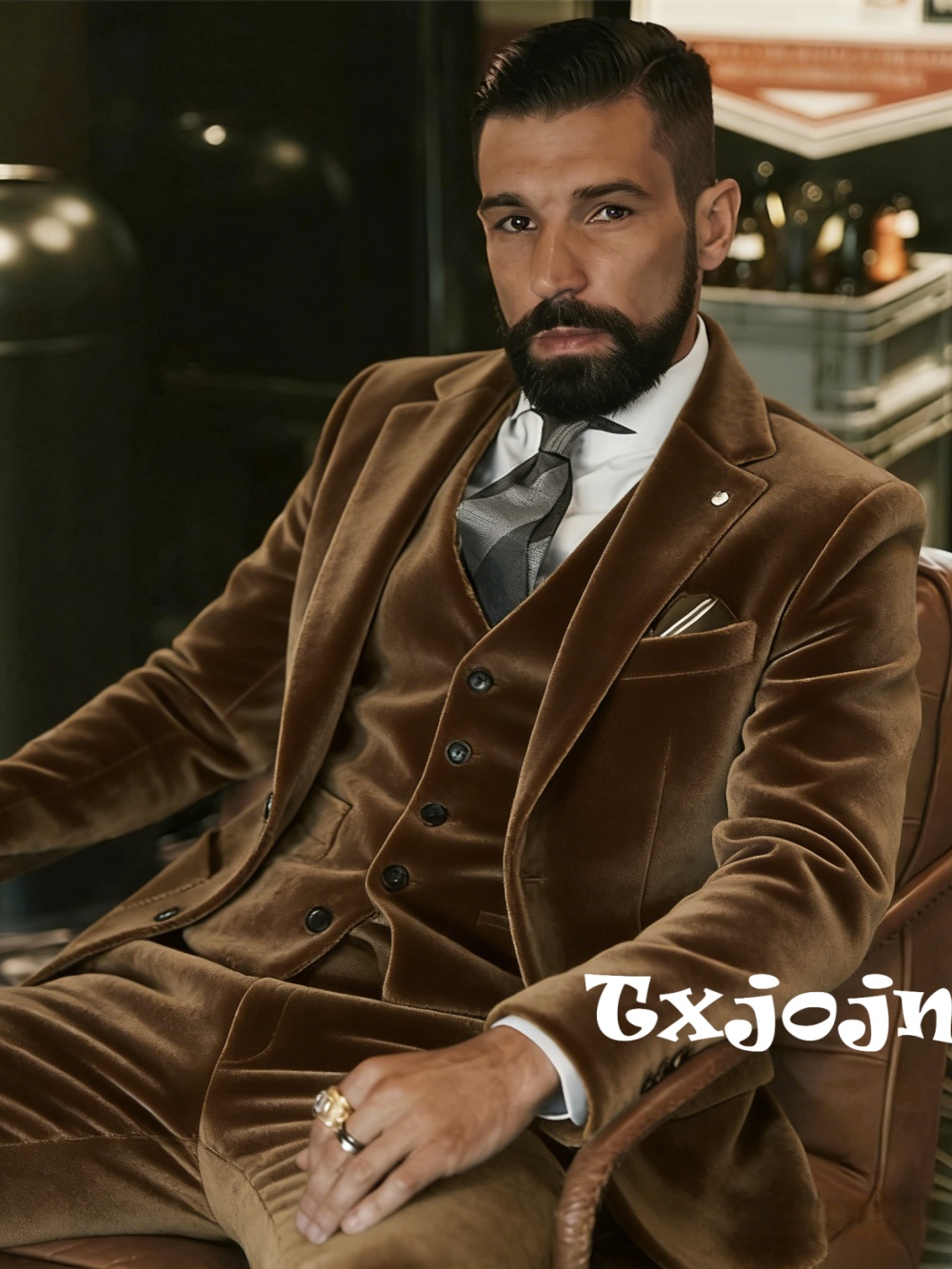 Setelan Pria Beludru 3 Potong  - Men Formal Wear Outfits ulasan dan harga