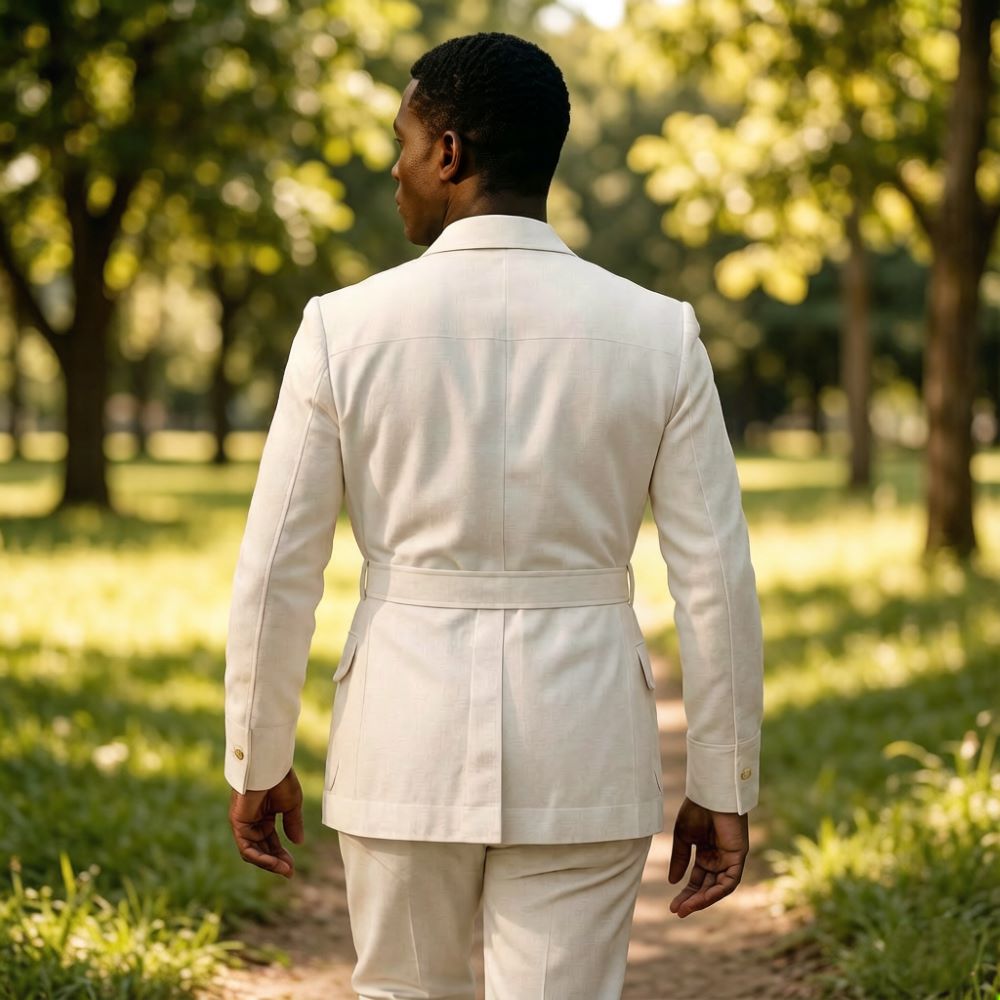 Setelan Safari Linen Putih Pri - Men'S Formal Wear Belt ulasan dan harga